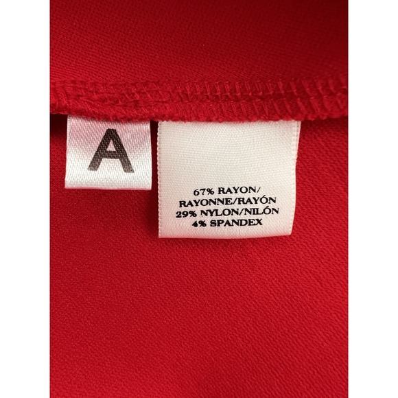 Red Fit & Flare Cocktail Dress 3/4 Sleeve Ponte Knit Women's 2P Ann Taylor - Picture 5 of 8